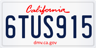 CA license plate 6TUS915