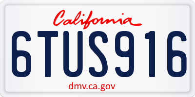 CA license plate 6TUS916
