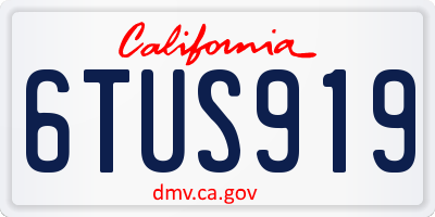 CA license plate 6TUS919