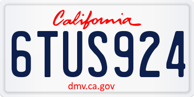 CA license plate 6TUS924