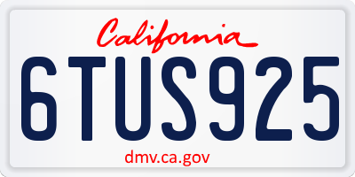 CA license plate 6TUS925