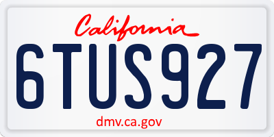 CA license plate 6TUS927