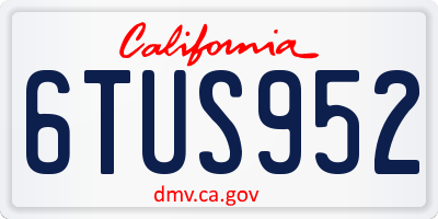 CA license plate 6TUS952