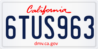 CA license plate 6TUS963