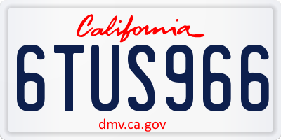 CA license plate 6TUS966