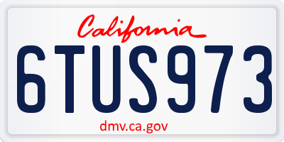 CA license plate 6TUS973