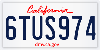 CA license plate 6TUS974