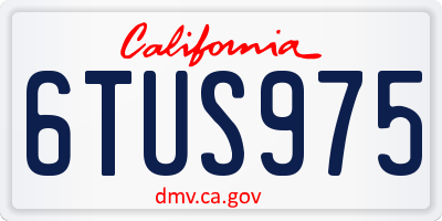 CA license plate 6TUS975