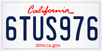 CA license plate 6TUS976