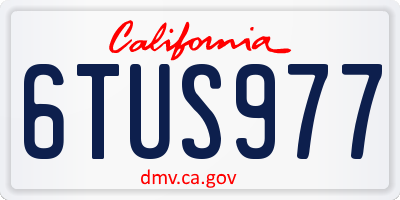 CA license plate 6TUS977