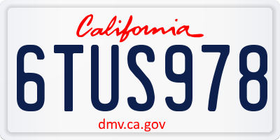 CA license plate 6TUS978