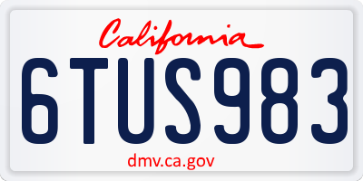 CA license plate 6TUS983