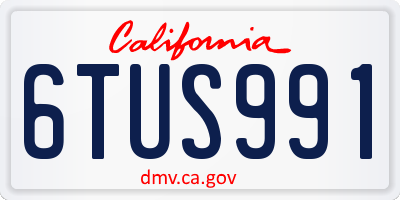 CA license plate 6TUS991