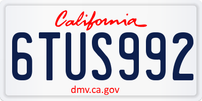 CA license plate 6TUS992