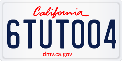 CA license plate 6TUT004