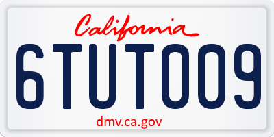 CA license plate 6TUT009
