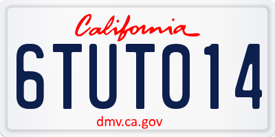 CA license plate 6TUT014