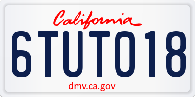 CA license plate 6TUT018