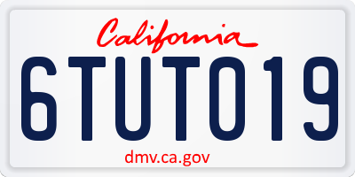 CA license plate 6TUT019