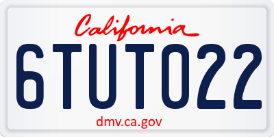 CA license plate 6TUT022