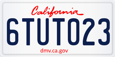 CA license plate 6TUT023