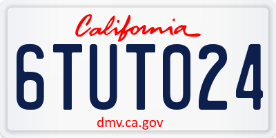 CA license plate 6TUT024