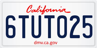 CA license plate 6TUT025