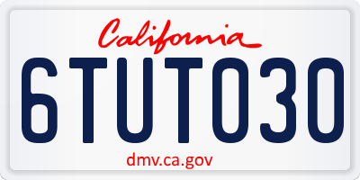 CA license plate 6TUT030