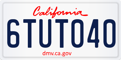 CA license plate 6TUT040