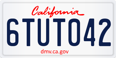 CA license plate 6TUT042