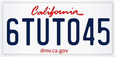 CA license plate 6TUT045