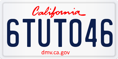 CA license plate 6TUT046