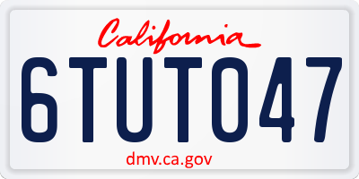 CA license plate 6TUT047