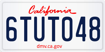 CA license plate 6TUT048