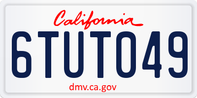 CA license plate 6TUT049