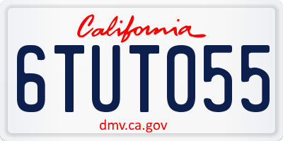 CA license plate 6TUT055