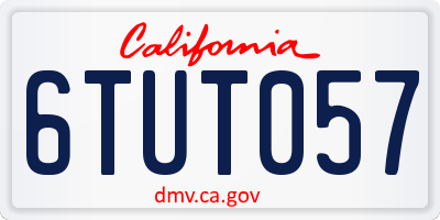 CA license plate 6TUT057