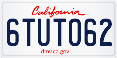 CA license plate 6TUT062