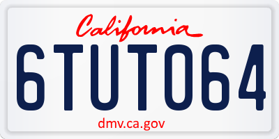 CA license plate 6TUT064