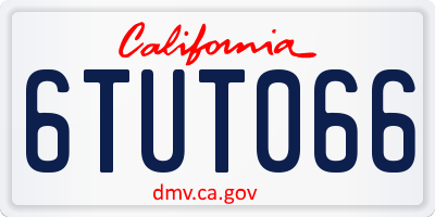 CA license plate 6TUT066