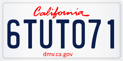 CA license plate 6TUT071