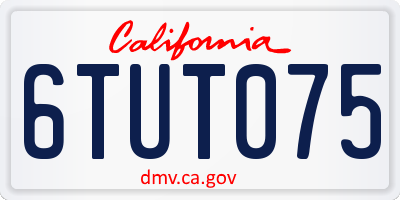 CA license plate 6TUT075