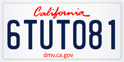 CA license plate 6TUT081