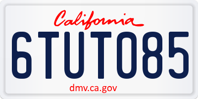CA license plate 6TUT085