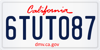 CA license plate 6TUT087