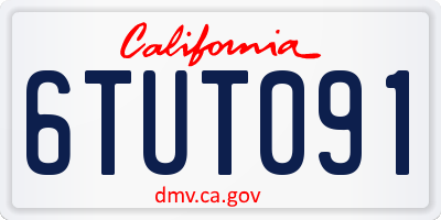 CA license plate 6TUT091