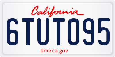 CA license plate 6TUT095
