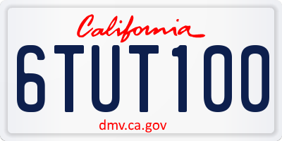CA license plate 6TUT100