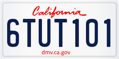 CA license plate 6TUT101
