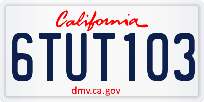 CA license plate 6TUT103